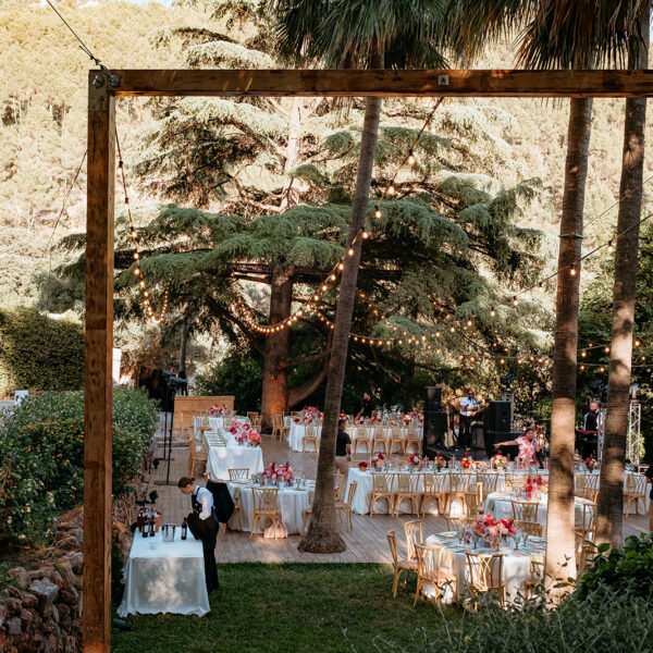 Jardines de Alfabia Wedding Mallorca Violeta Minnick Photography Festoon Lights Outdoor Reception Decor