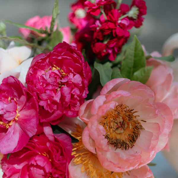 Jardines de Alfabia Wedding Mallorca Violeta Minnick Photography Flower Centrepiece Arrangement Pink Red