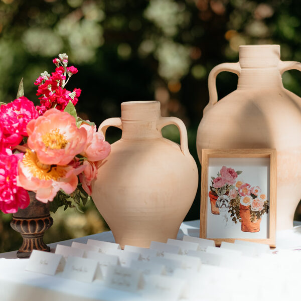 Jardines de Alfabia Wedding Mallorca Violeta Minnick Photography Escort Card Table Illustration Flowers