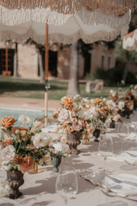 Finca Morneta Wedding Mallorca Charlotte Nelson Photography Table Runner Flowers Orange Toffee Blush Cream Terracotta