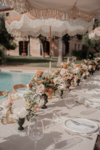 Finca Morneta Wedding Mallorca Charlotte Nelson Photography Table Runner Flowers Orange Toffee Blush Cream Terracotta