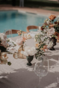 Finca Morneta Wedding Mallorca Charlotte Nelson Photography Table Runner Flowers Orange Toffee Blush Cream