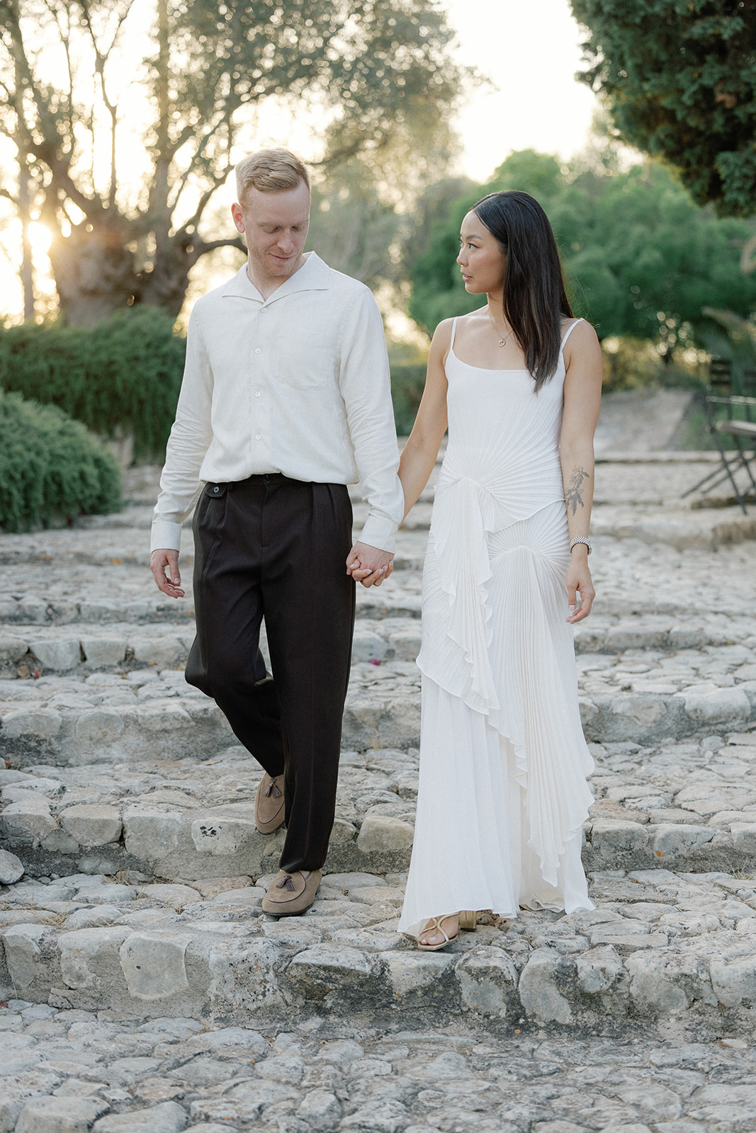 Bride Groom White Dress Shirt Chinos Finca Serena Mallorca Wedding Pablo Laguia
